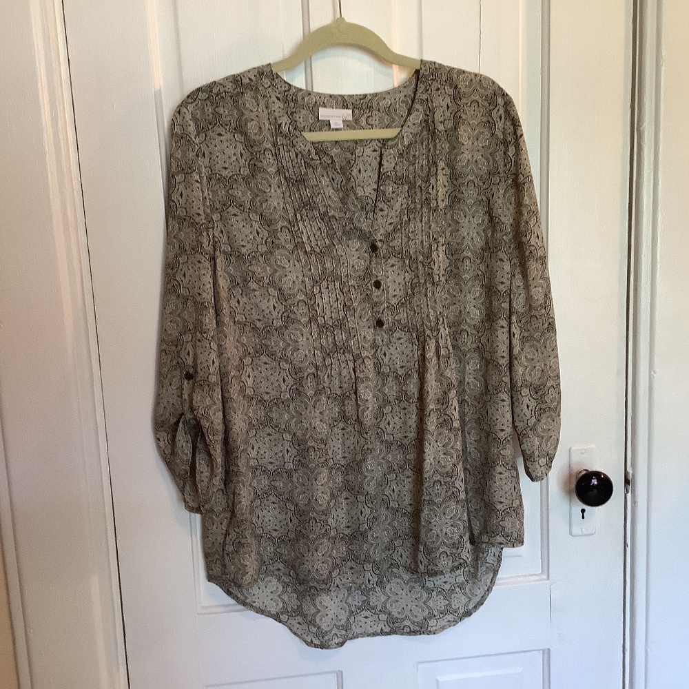 Paisley pop over blouse